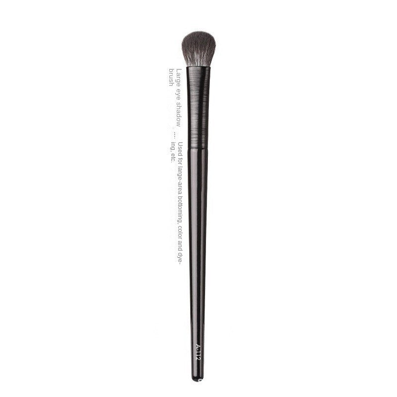 Black Brushed Eye Makeup Brush Set with Artificial Fiber and Leather Handles - Teleplus black brushed eye brush makeup