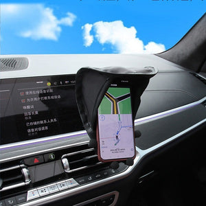 Black Car Phone Holder Sunshade with Side Gear and Rechargeable Option - Teleplus car phone holder sunshade sun shield