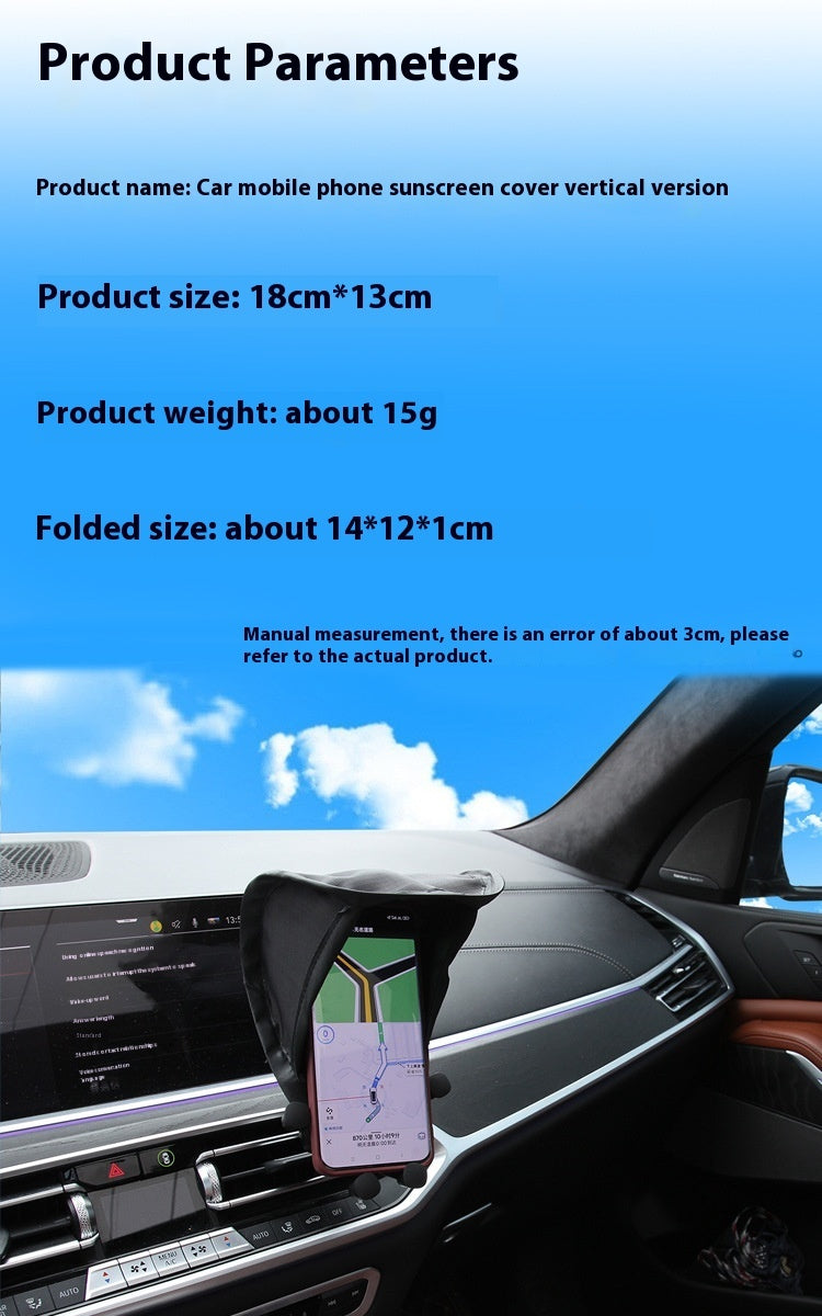 Black Car Phone Holder Sunshade with Side Gear and Rechargeable Option - Teleplus car phone holder sunshade sun shield