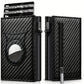 Black Carbon Fiber Metal Card Bag Wallet for Men with Genuine Leather - Men’s Dapper Dad Vibes metal card bag wallet