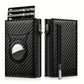 Black Carbon Fiber Metal Card Bag Wallet for Men with Genuine Leather - Men’s Dapper Dad Vibes metal card bag wallet