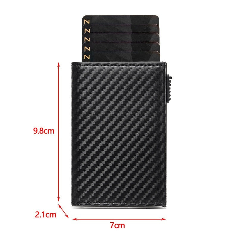 Black Carbon Fiber Microfiber Wallet for Men and Women with RFID Protection - Anti-theft Card Holder Sneaky Swipers