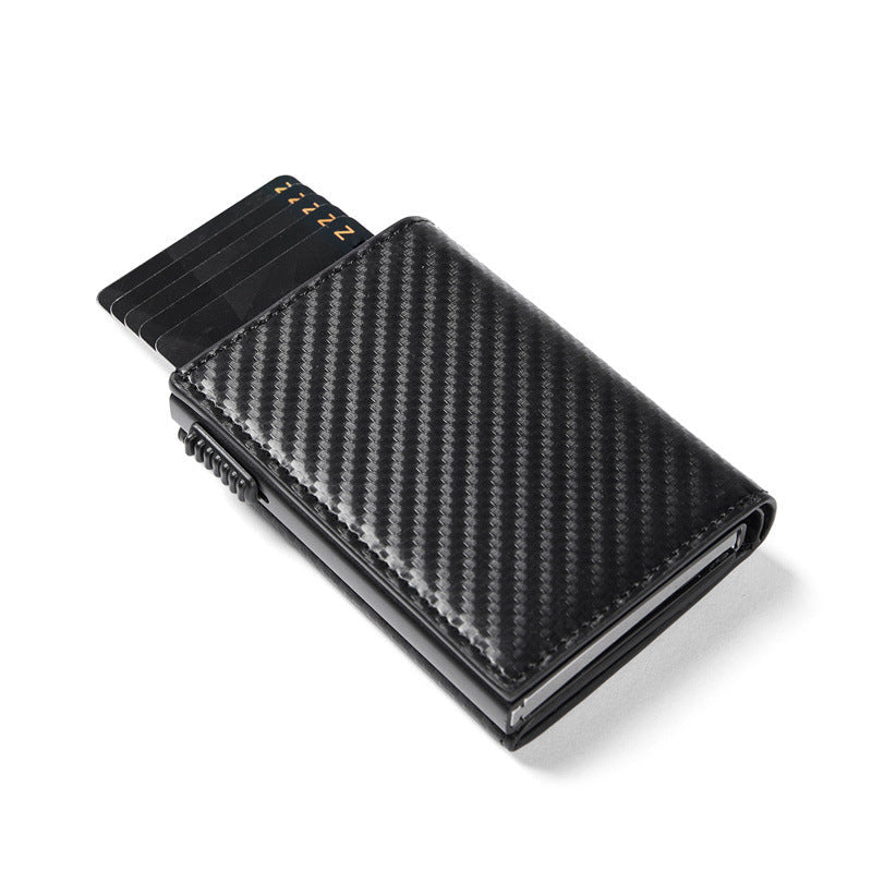 Black Carbon Fiber Microfiber Wallet for Men and Women with RFID Protection - Anti-theft Card Holder Sneaky Swipers