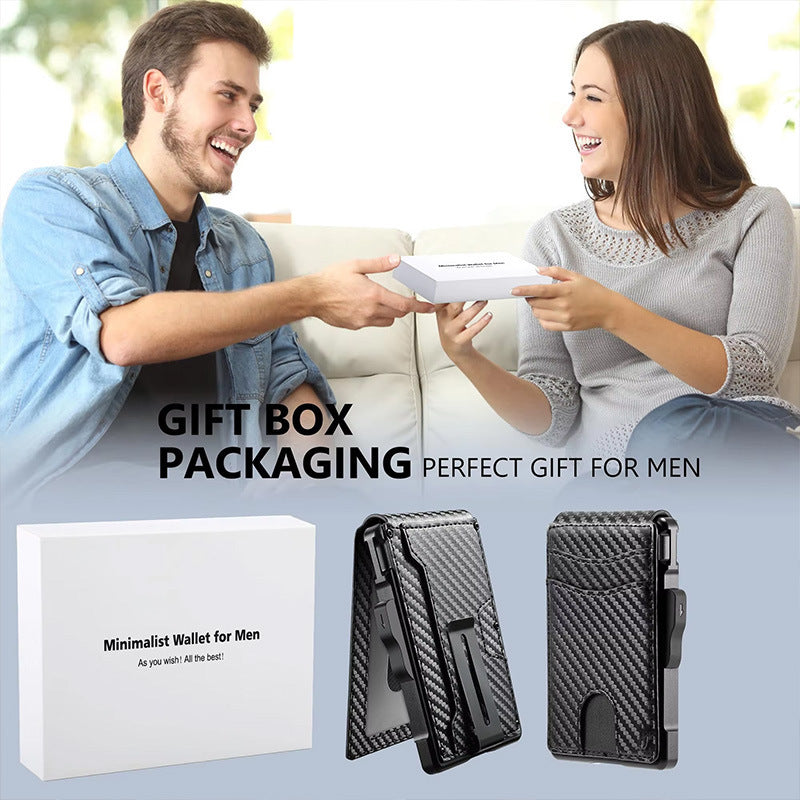 Black Carbon Fiber Solid Color Pouch with Storage and Anti-Theft Features - Teleplus black carbon fiber solid color