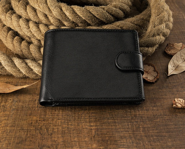 Black Cowhide Wallet with Opening Latch for US Market and CHF Payments - Men Shorter Than Your Ex’s List united states