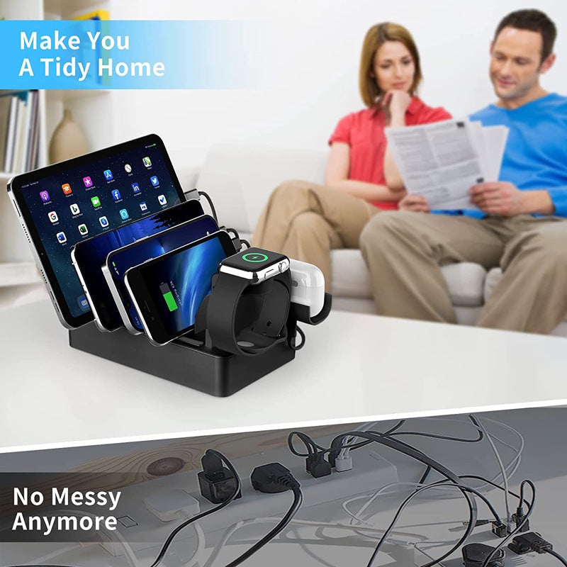 Black Fast Charging Charger with Dual USB and Apple Watch Ports - Charge Like a Boss Our fast charging charger