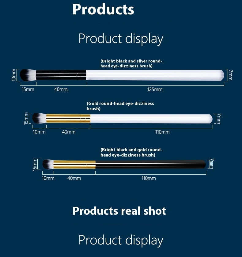 Black Gold Hair Brush with Two-Color Fiber Wool and Wooden Handle - Teleplus single soft brush black gold