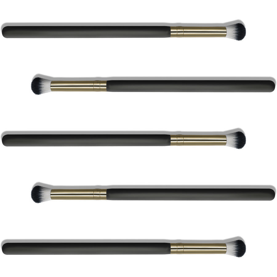 Black Gold Hair Brush with Two-Color Fiber Wool and Wooden Handle - Teleplus single soft brush black gold