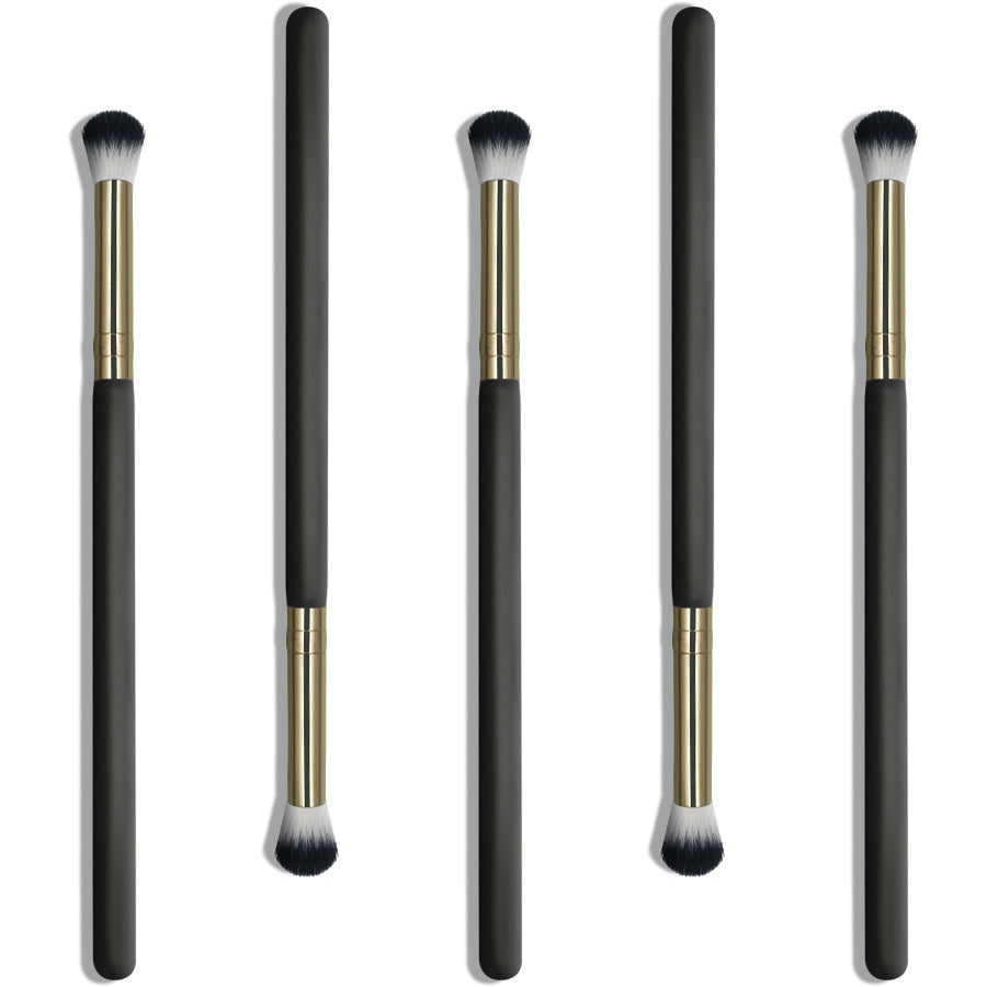 Black Gold Hair Brush with Two-Color Fiber Wool and Wooden Handle - Teleplus single soft brush black gold