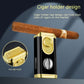 Black Gold Nickle Transom Three Torch Lighter with Zinc Alloy Gift Box - Nickel for Cigar Enthusiasts transom three