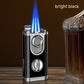 Black Gold Nickle Transom Three Torch Lighter with Zinc Alloy Gift Box - Nickel for Cigar Enthusiasts transom three