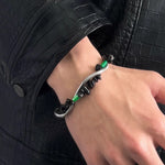 Black Gravel Double-layer Snake Bone Bracelet - Black Gravel Double-layer Snake Bone Bracelet for All