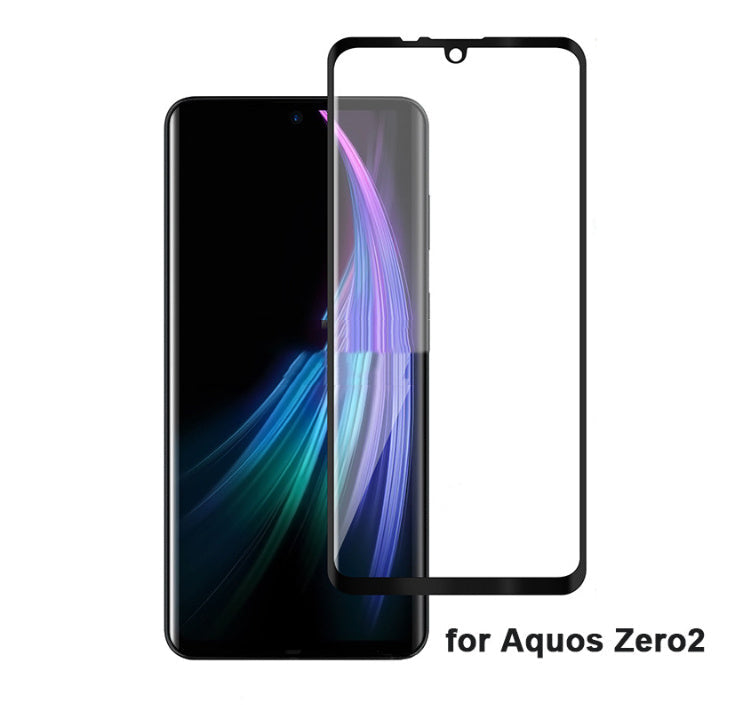 Black HD Tempered Glass for Aquos Zero2 and R6 Curved Screen with Edge - Teleplus curved screen cover black edge mobile