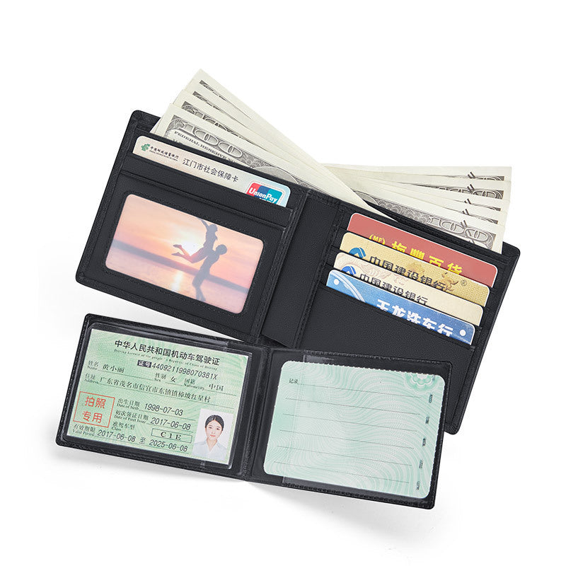 Black Layer Cowhide Leather Wallet for Men Suitable Weddings and Holidays in the United States - Every Occasion Mood