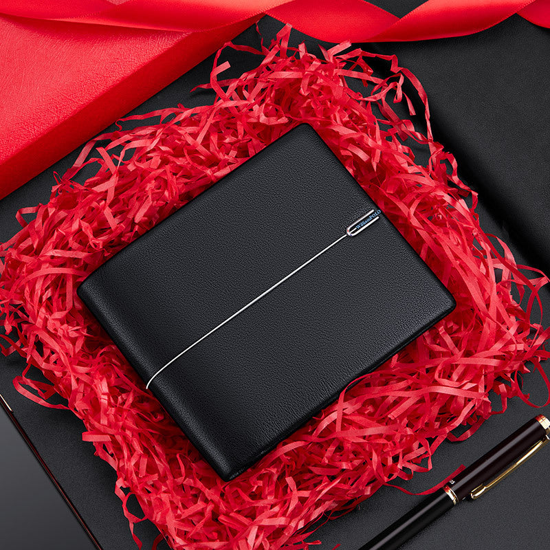 Black Leather Wallet for Men Heartfelt Gift Suitable United States and CHF - Manly That Says I Have My Life Together