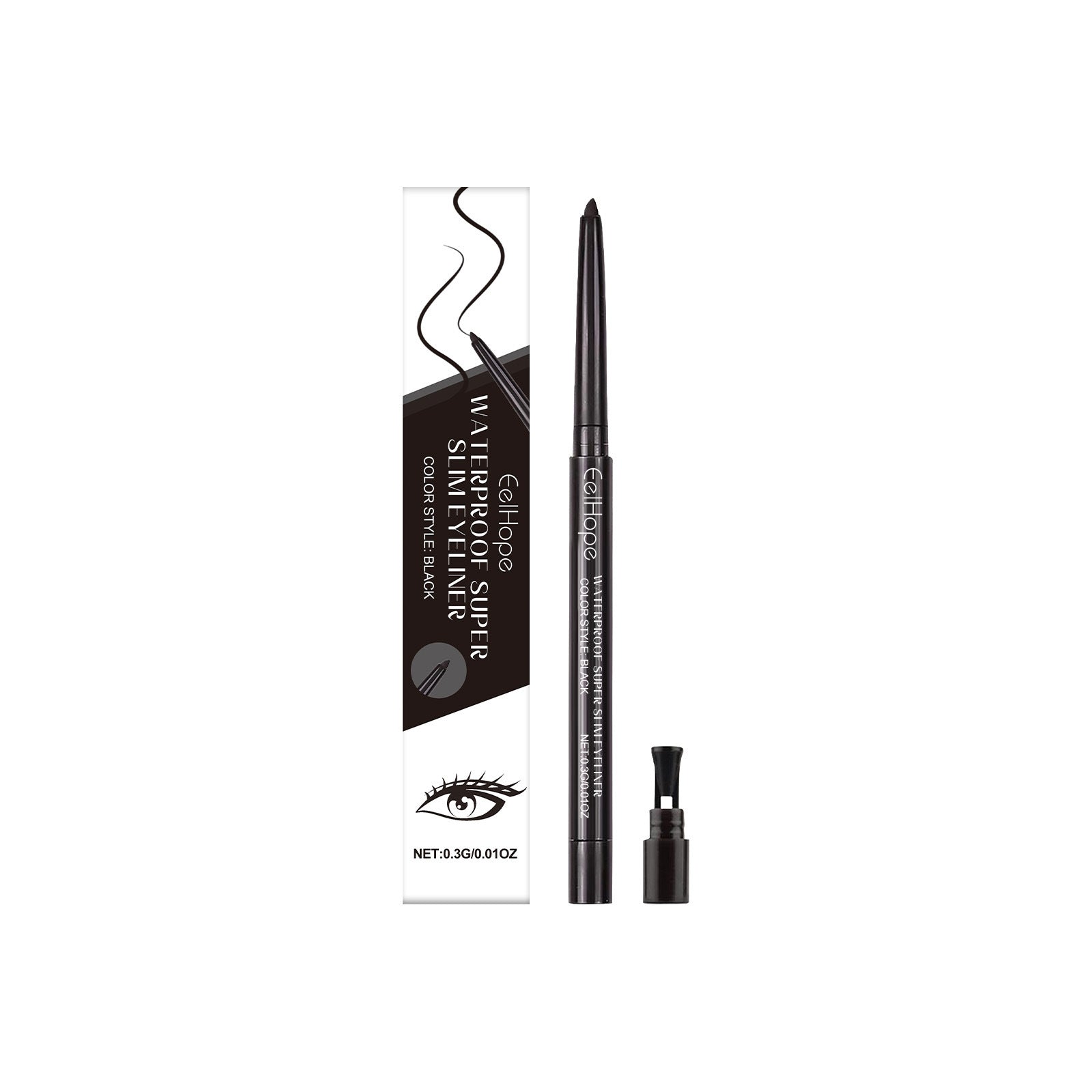 Black Long Lasting Fade-Resistant Silky Smooth Eyeliner 0.3g - fade eyeliner silky smooth daily long lasting