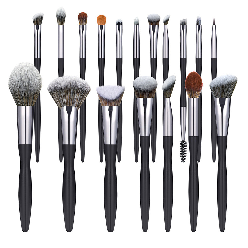 Black Makeup Brush Set with Eye Liner and Eyeliner Suit - Teleplus black makeup brush eyeliner suit