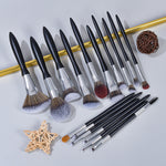 Black Makeup Brush Set with Eye Liner and Eyeliner Suit - Teleplus black makeup brush eyeliner suit