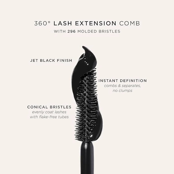 Black Mascara Brush and Comb Lash Tool with Natural Ingredients for Eyes - mascara brush black comb lash tool