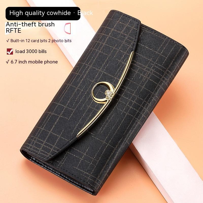 Black Microfiber Anti-Theft Card Holder with Chevron Pattern for United States - Secure Your Cash in Style This Leather