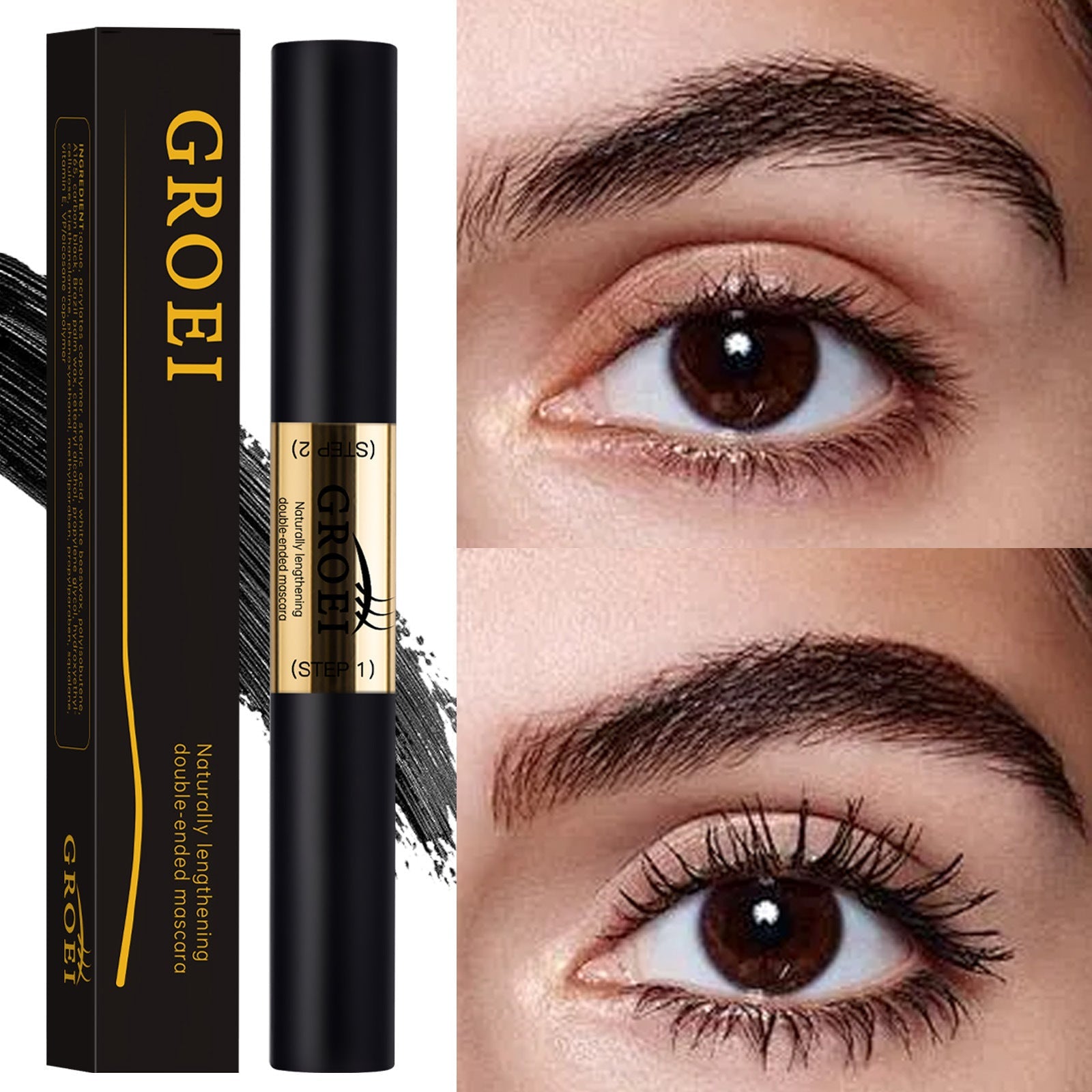 Black Net 3g Mascara with Vitamin E and Squalane for Lash Shaping - Teleplus eye lash glue cream shaping