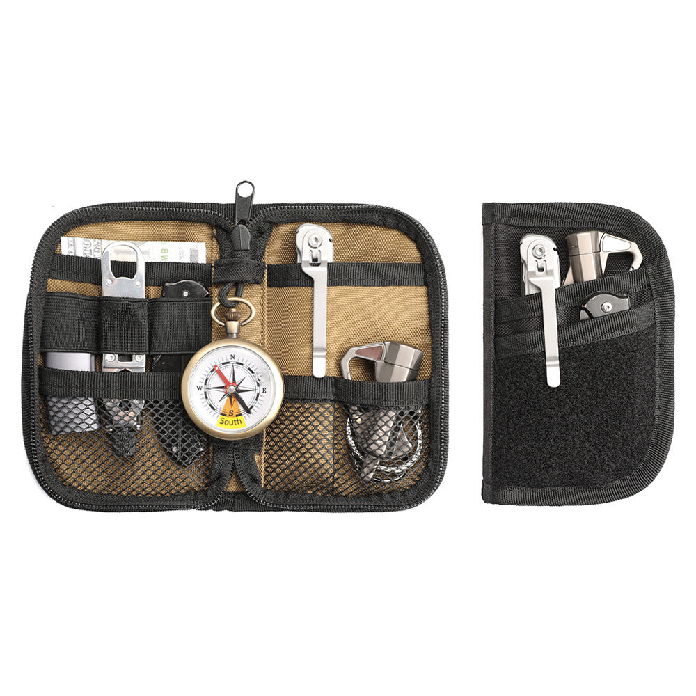 Black Nylon EDC Tool Storage Wallet for Outdoor and Everyday - Tiny Bag Big Dreams All edc tool storage