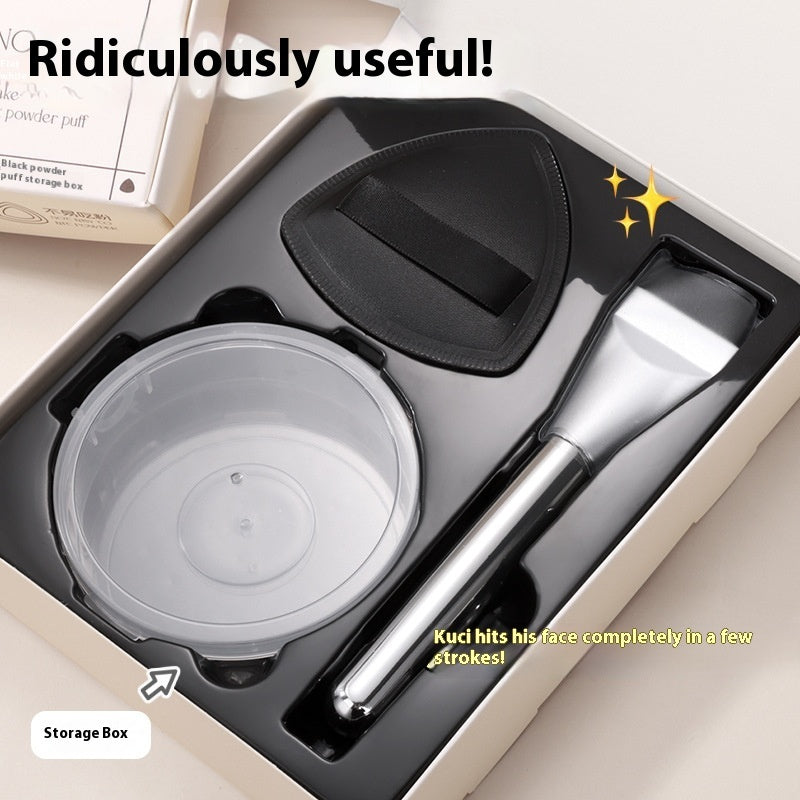 Black Pineapple CP Brush Set Powder with Soft Double Sided Puff - pineapple cp brush set powder soft double sided