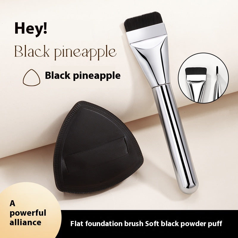 Black Pineapple CP Brush Set Powder with Soft Double Sided Puff - pineapple cp brush set powder soft double sided