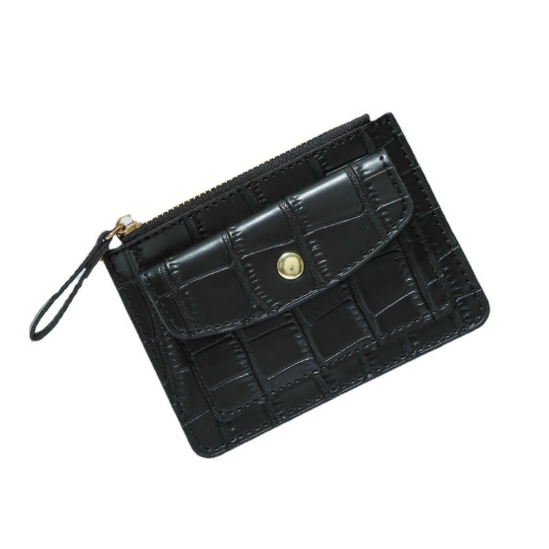 Black Pink and Brown Zipper Coin Purse with Card Slot for Women - Purse: Fashion Meets Functionality Fun zipper coin