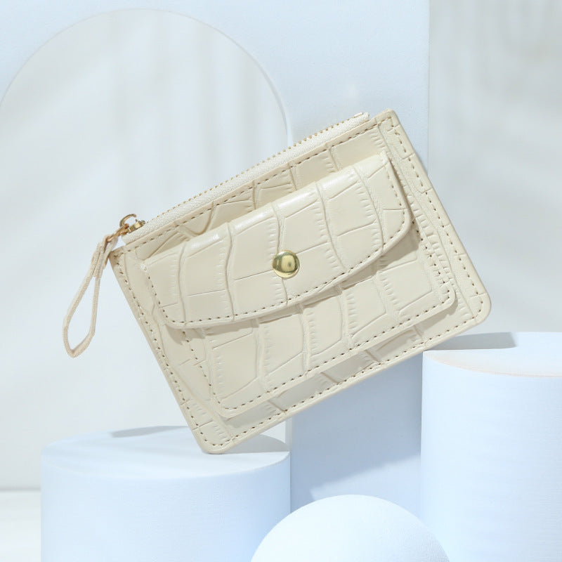 Black Pink and Brown Zipper Coin Purse with Card Slot for Women - Purse: Fashion Meets Functionality Fun zipper coin