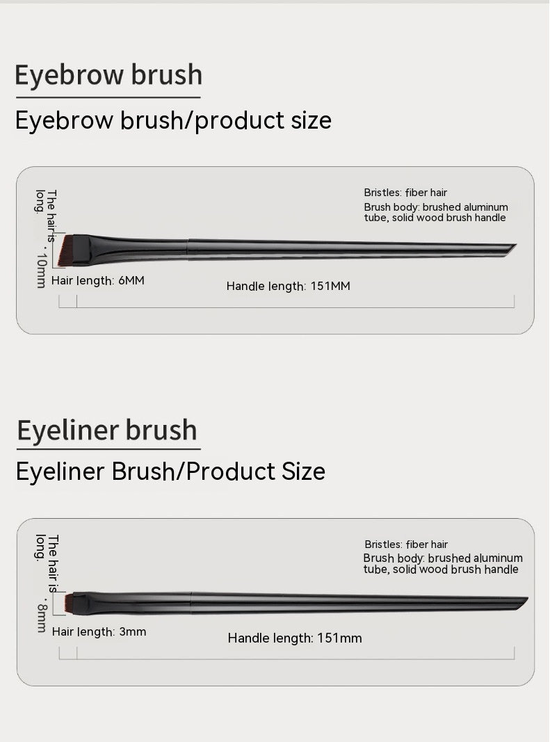 Black Plastic Handle Eyeliner Brush with Oblique Head for Precise Makeup - Teleplus blade eyeliner brush fine oblique