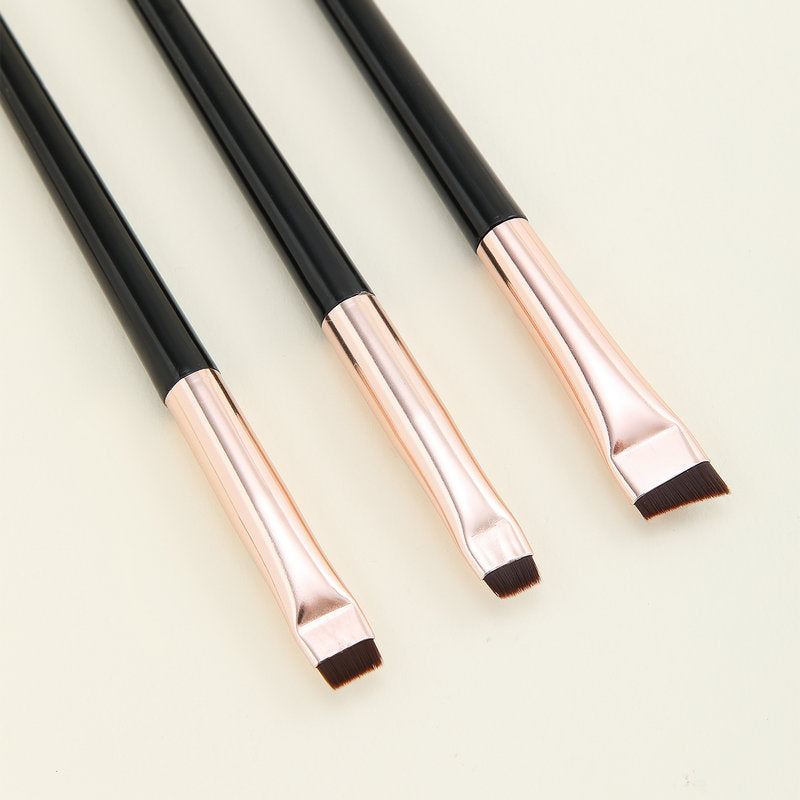 Black Plastic Handle Eyeliner Brush with Oblique Head for Precise Makeup - Teleplus blade eyeliner brush fine oblique