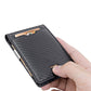 Black PU Leather Luggage Wallet with Carbon Fiber Cover for United States Travel - Manly That Holds Cash