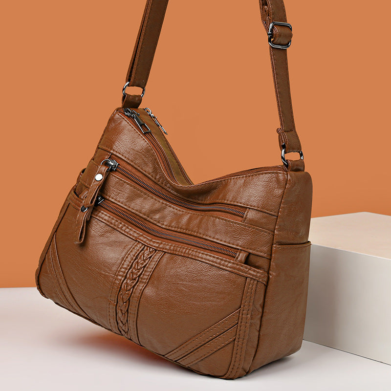 Black Red Brown Urban Simple Shoulder Messenger Bag for Women - Teleplus Fashion fashion simple shoulder messenger bag