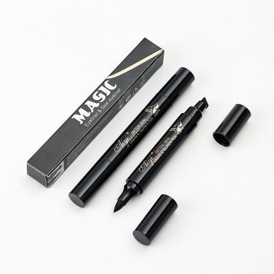 Black Seal Eyeliner 2-in-1 Double-Headed Triangle for Universal Skin - Teleplus triangle seal eyeliner double-headed