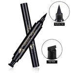 Black Seal Eyeliner 2-in-1 Double-Headed Triangle for Universal Skin - Teleplus triangle seal eyeliner double-headed