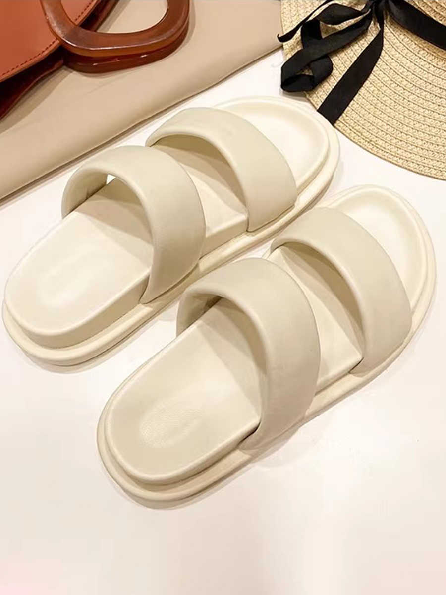 Black Sheepskin Flat Heel Slippers with Rubber Foam Sole - Teleplus black sheepskin flat rubber foam sole heel