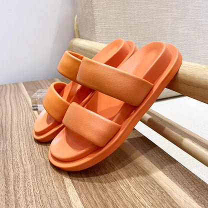 Black Sheepskin Flat Heel Slippers with Rubber Foam Sole - Teleplus black sheepskin flat rubber foam sole heel