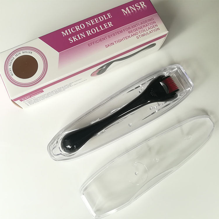 Black Skin Microneedle Roller for Wrinkle and Beard Microchannel Therapy - Wrinkle-Free Beards with Magic black skin