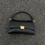 Black Underarm Baguette Bag Portable Crossbody with Double Shoulder Connector - Teleplus black underarm baguette bag