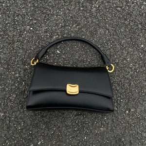 Black Underarm Baguette Bag Portable Crossbody with Double Shoulder Connector - Teleplus black underarm baguette bag