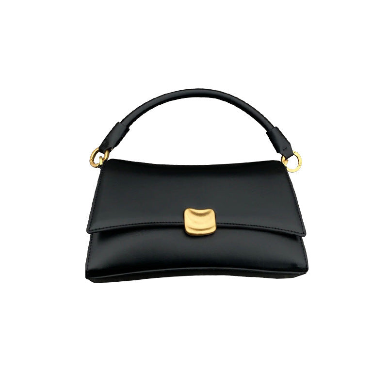 Black Underarm Baguette Bag Portable Crossbody with Double Shoulder Connector - Teleplus black underarm baguette bag