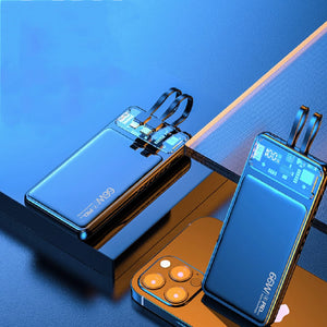 Black White Gray Portable Power Bank 20000mAh with Data Cable - Teleplus power bank 20000mah teleplus portable data