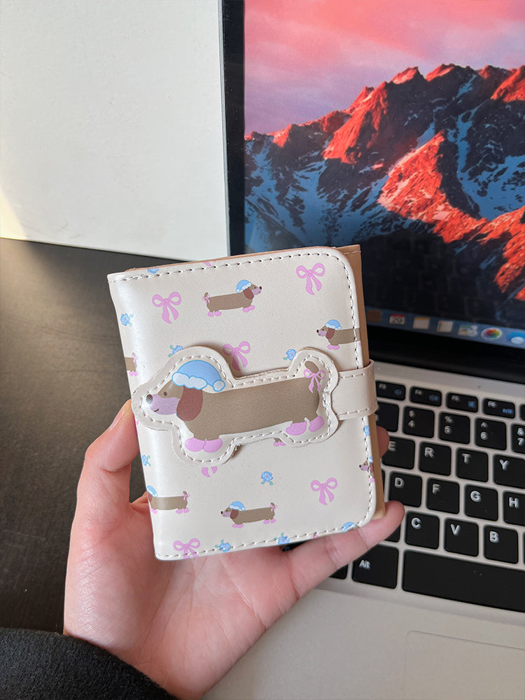 Blue Bottle Cap Sausage Wallet with Bow Pendant for United States Buyers - Wallet: A Delight united states chf