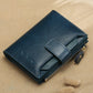 Blue Leather Ladies Wallet with Anti-Theft Card Slot and Polyester Lining - Teleplus