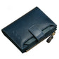 Blue Leather Ladies Wallet with Anti-Theft Card Slot and Polyester Lining - Teleplus