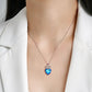 Blue Light Peach Heart Crown Necklace S925 Sterling Silver - Blue Light Peach Crown Necklace for Royal Style