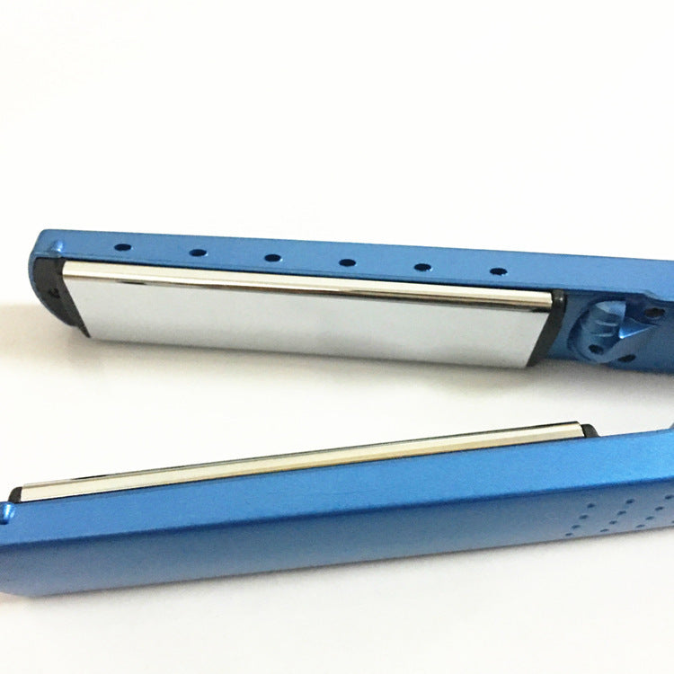 Blue Narrow Nano Titanium Hair Straightener with Temperature Control and Eco-Friendly Alloy - Teleplus blue narrow nano