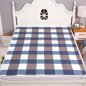 Blue Plaid Washable Urine Isolation Pad for Household Elderly Waterproof - Teleplus household elderly waterproof