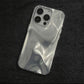 Blue Silver Wave Pattern Phone Case for Apple IMD TPU PC Japanese Korean Style - Teleplus phone case